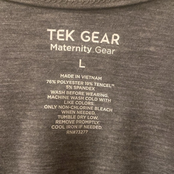 TEK Gear maternity heather gray spaghetti strap stretch, fabric dress size large - Picture 3 of 7